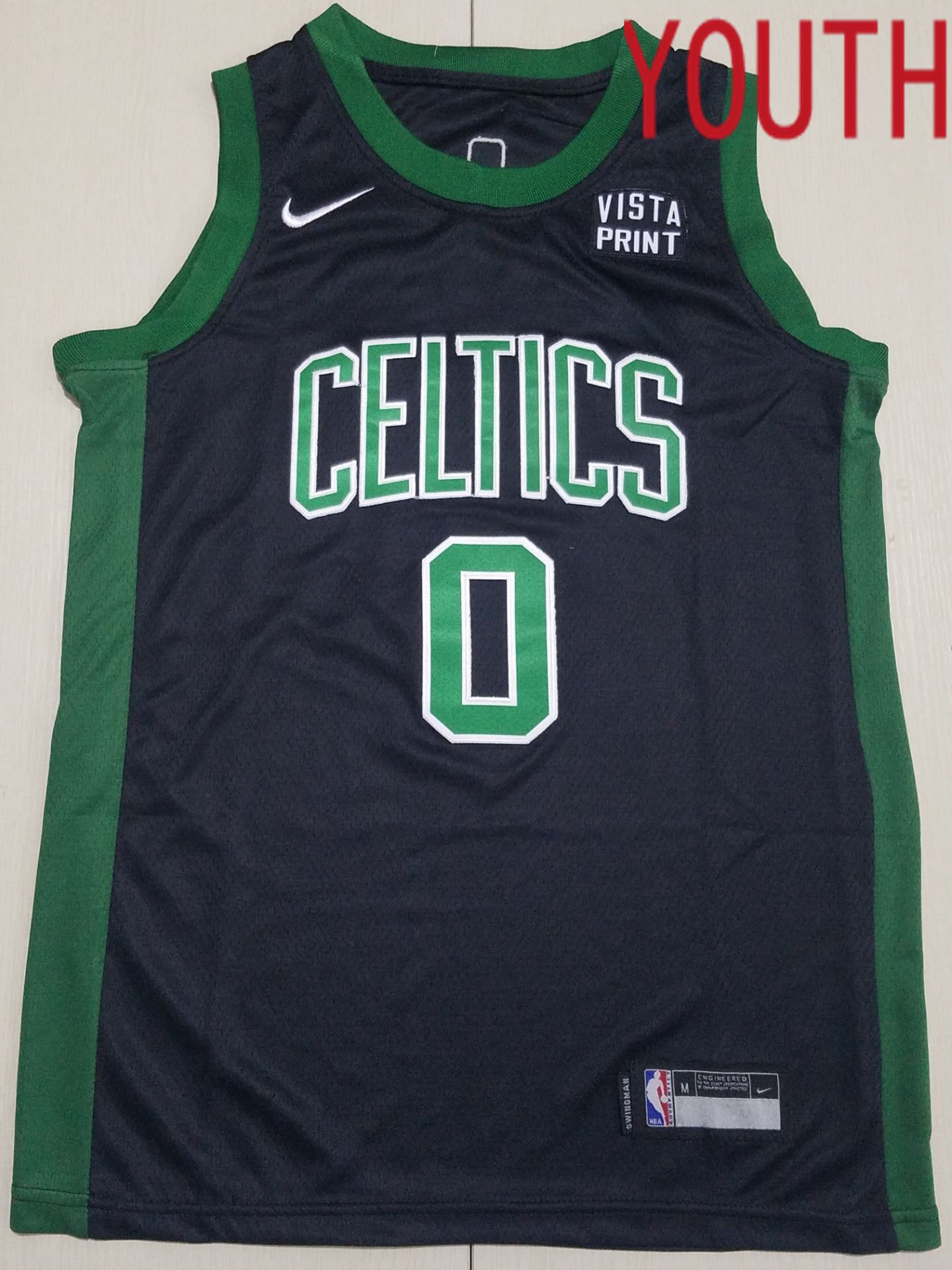 Youth Boston Celtics 0 Tatum Black Nike 2022 NBA Jersey